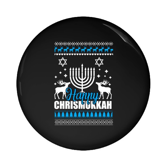 Happy Chrismukkah Ugly Style Pin Buttons
