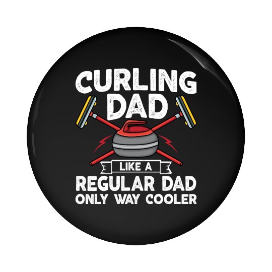 Curling Dad Like A Regular Dad But Cooler Retro Pin Buttons
