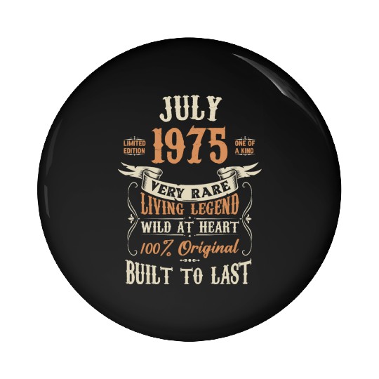 July 1975 Birthday Surprise Pin Buttons
