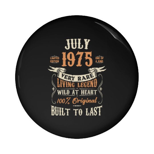 July 1975 Birthday Surprise Pin Buttons