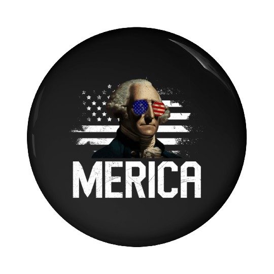 Merica George Washington Independence Day Pin Buttons
