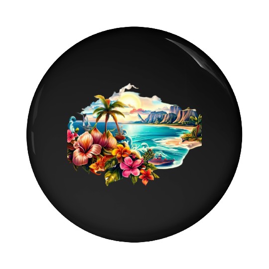 Tropical Paradise Pin Buttons