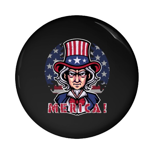 Patriotic Baseball lovers 4th of July USA uncle Pin Buttons