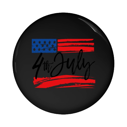 4th Of July on Flag Pin Buttons