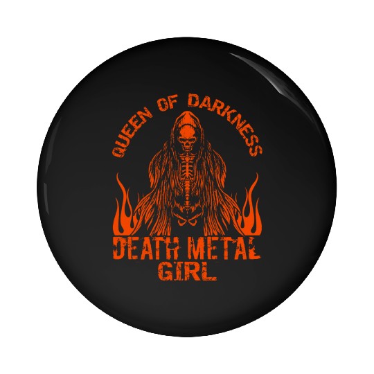 Goth Rock Satan Girl Woman Festivals Death Metal Pin Buttons
