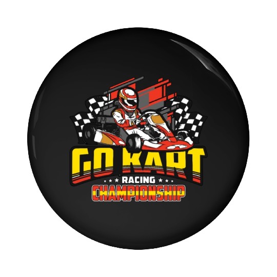 Go Kart Racing Championship Racetrack Kart Racing Pin Buttons