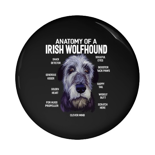 Anatomy of a Irish Wolfhound Dog Funny Gift Pin Buttons