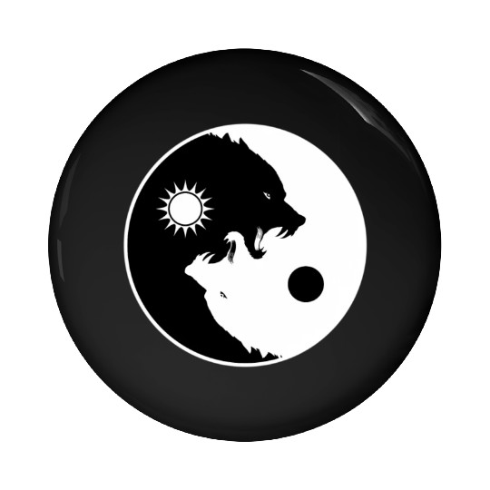 Yin Yang Wolf Spirits Pin Buttons