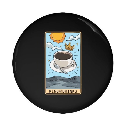 Tarot Card Reader Hot Coffee Drinker Caffeine Pin Buttons