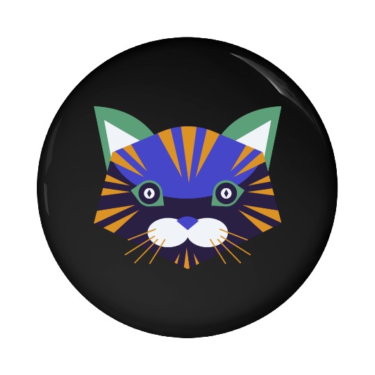 Colorful Cat Face Pin Buttons