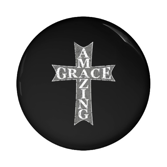 Amazing Grace Cross Pin Buttons