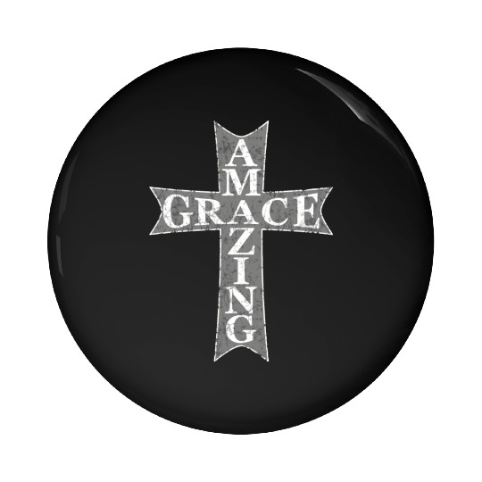 Amazing Grace Cross Pin Buttons