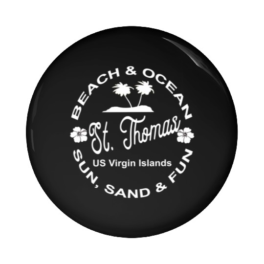 Tropical Beach Ocean St Thomas Us Island Pin Buttons
