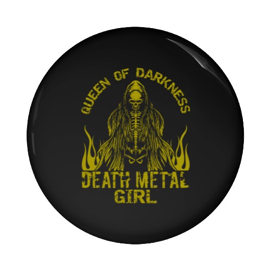 Goth Rock Satan Girl Woman Festivals Death Metal Pin Buttons