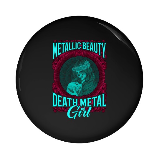 Goth Rock Satan Girl Woman Festivals Death Metal Pin Buttons