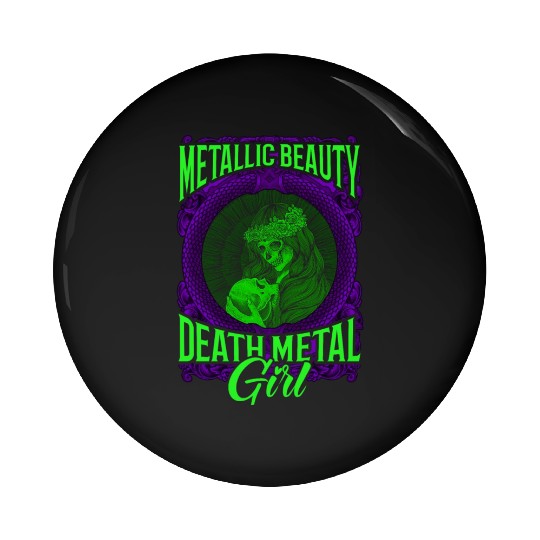 Goth Rock Satan Girl Woman Festivals Death Metal Pin Buttons