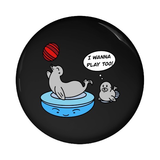 Funny Sea Lion Baby Pin Buttons