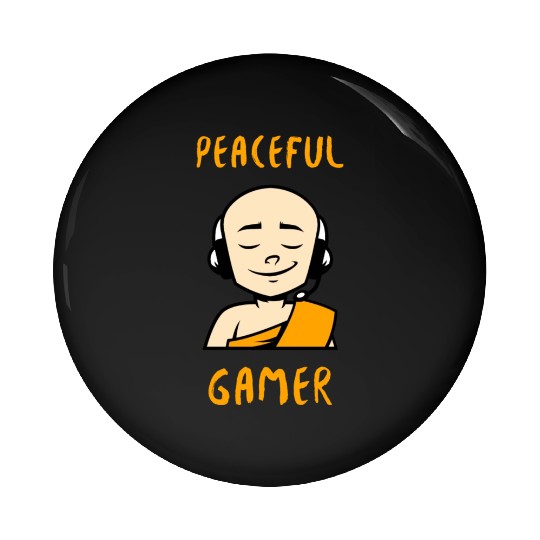 Peaceful Gamer Monk Pin Buttons