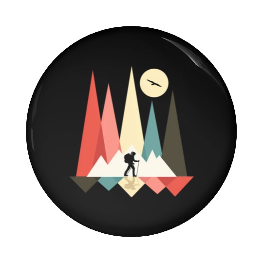 Backpacking Hiking Outdoor Wilderness Mountains Mo Pin Buttons