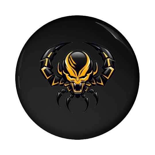Angry Robot spider, Spider logo, Spider robot Pin Buttons