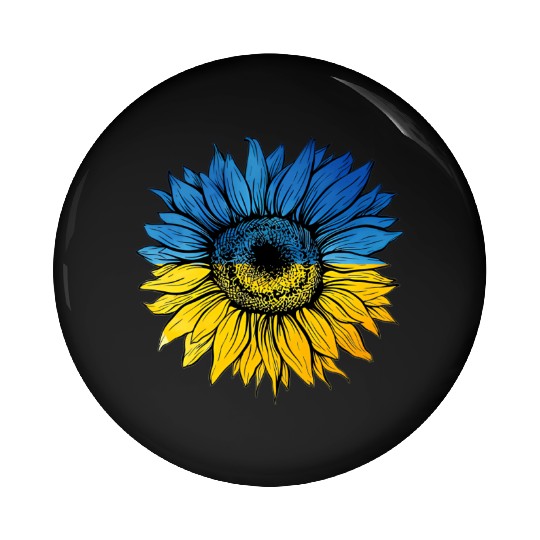 Sunflower Ukraine Ukrainian Flag Stand With Ukrain Pin Buttons