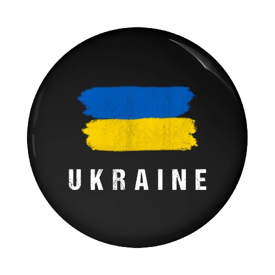 Painted Ukraine Flag Ukrainian Flag Fan Pin Buttons
