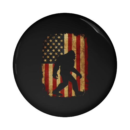 Us Flag Bigfoot Hide And Seek Champion Bigfoot Pin Buttons