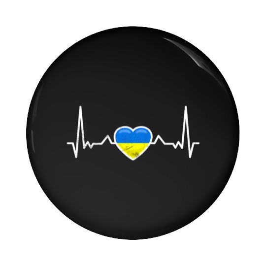 Heartbeat Ukraine Heart Ukrainian Flag Pin Buttons