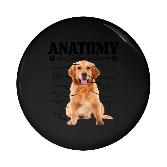 Anatomy Of A Golden Retriever Dog Mom Dad Pin Buttons