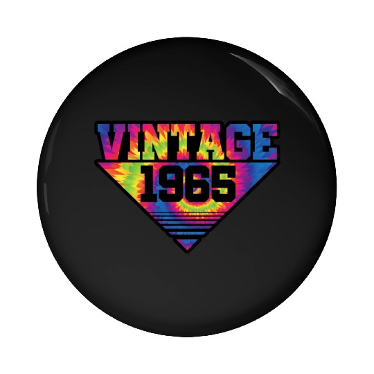 Vintage 1965 Tie Dye Splash Color Triangle Pin Buttons