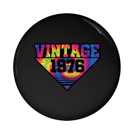 Vintage 1976 Tie Dye Splash Color Triangle Pin Buttons