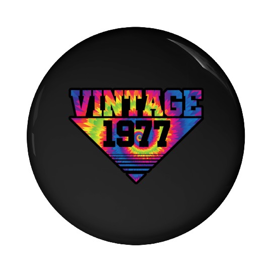 Vintage 1977 Tie Dye Splash Color Triangle Pin Buttons