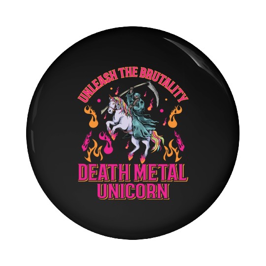 Goth Rock Satan Unicorn Festivals Death Metal Pin Buttons