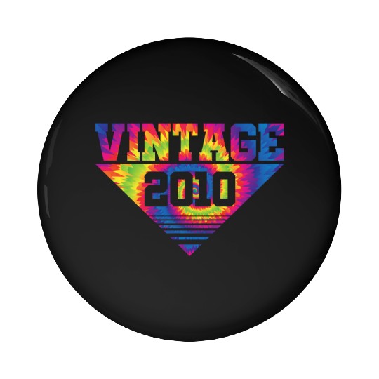 Vintage 2010 Tie Dye Splash Color Triangle Pin Buttons