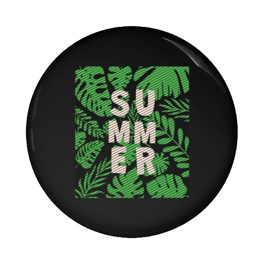 leaf summer green in retro style Pin Buttons