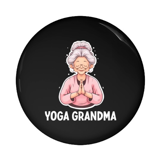 Yoga Grandma Pin Buttons