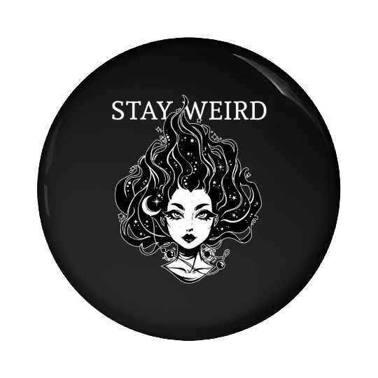 Stay Weird - Moonchild Girl Pin Buttons