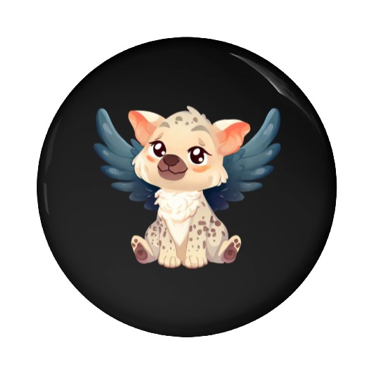 Kawaii Hyena Angel - Sweet Flight through the Pin Buttons