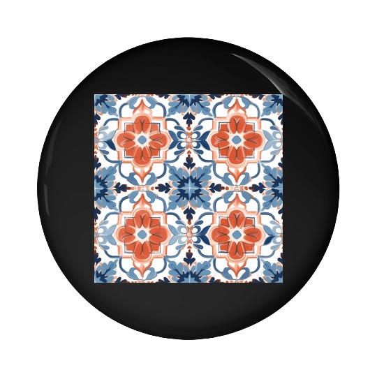Floral Fantasia Detailed Summer Tile Collection 04 Pin Buttons
