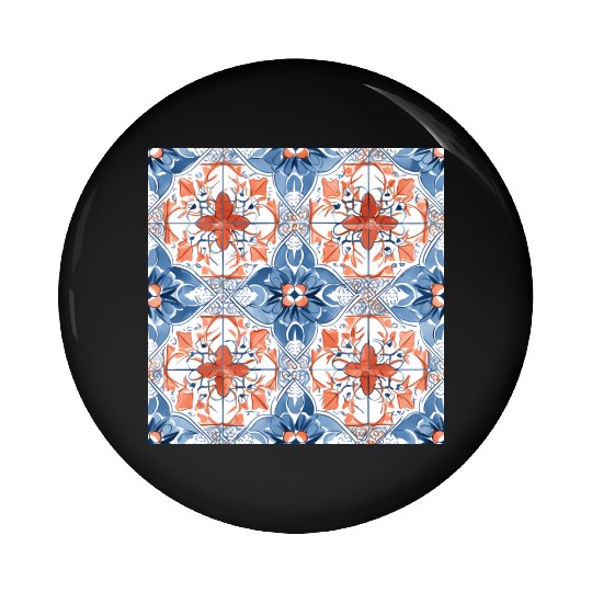 Floral Detailed Summer Tile Collection 01 Pin Buttons