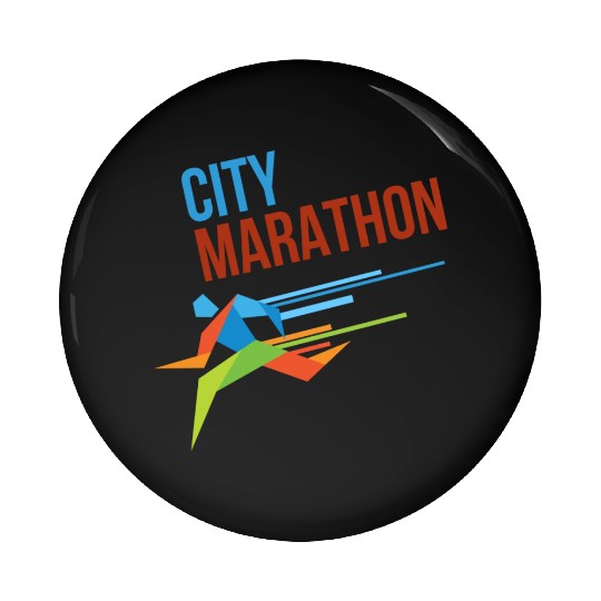 City Marathon Running stars Pin Buttons