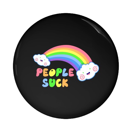 People Suck Dooom Rainbow Pin Buttons