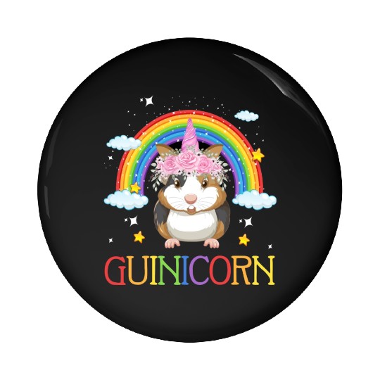 Vector guinicorn Pin Buttons for guinea pig lovers