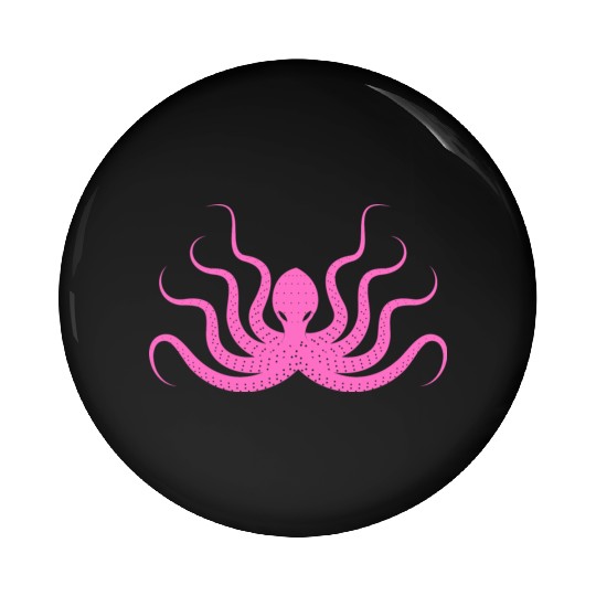 Menace Octopus Neon Pink Pin Buttons