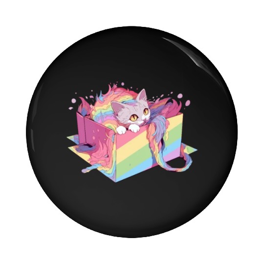 Cool Cat Lesbian Gay Pride LGBT Rainbow Community Pin Buttons