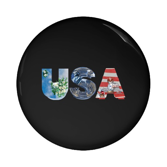 USA STATUE OF LIBERTY Comfort Colors Pin Buttons, USA