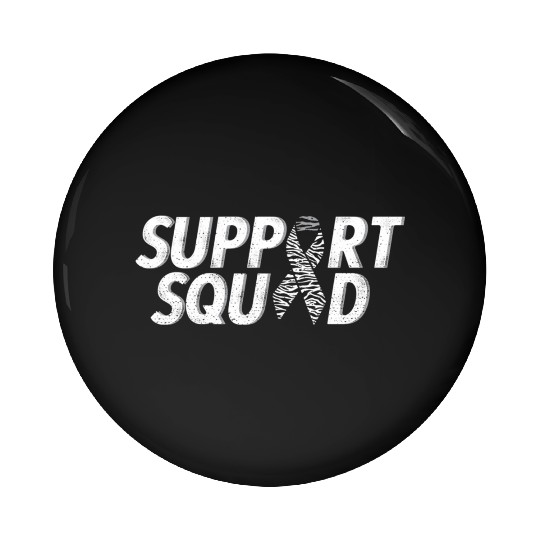 Support Squad Zebra Ribbon Carcinoid Cancer Awaren Pin Buttons
