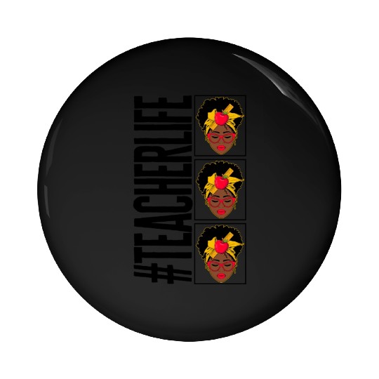Black Lives Matter Pin Buttons, Teacher Life Afro Curly