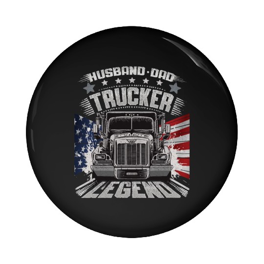Husband Dad Trucker Legend Pin Buttons