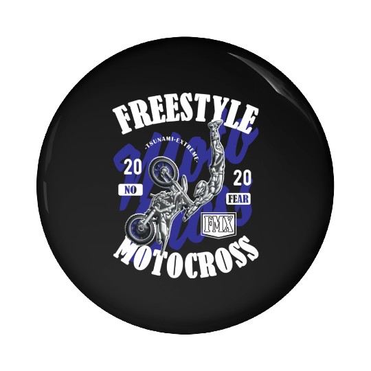 Freestyle Motocross Fmx No Fear Blue Pin Buttons